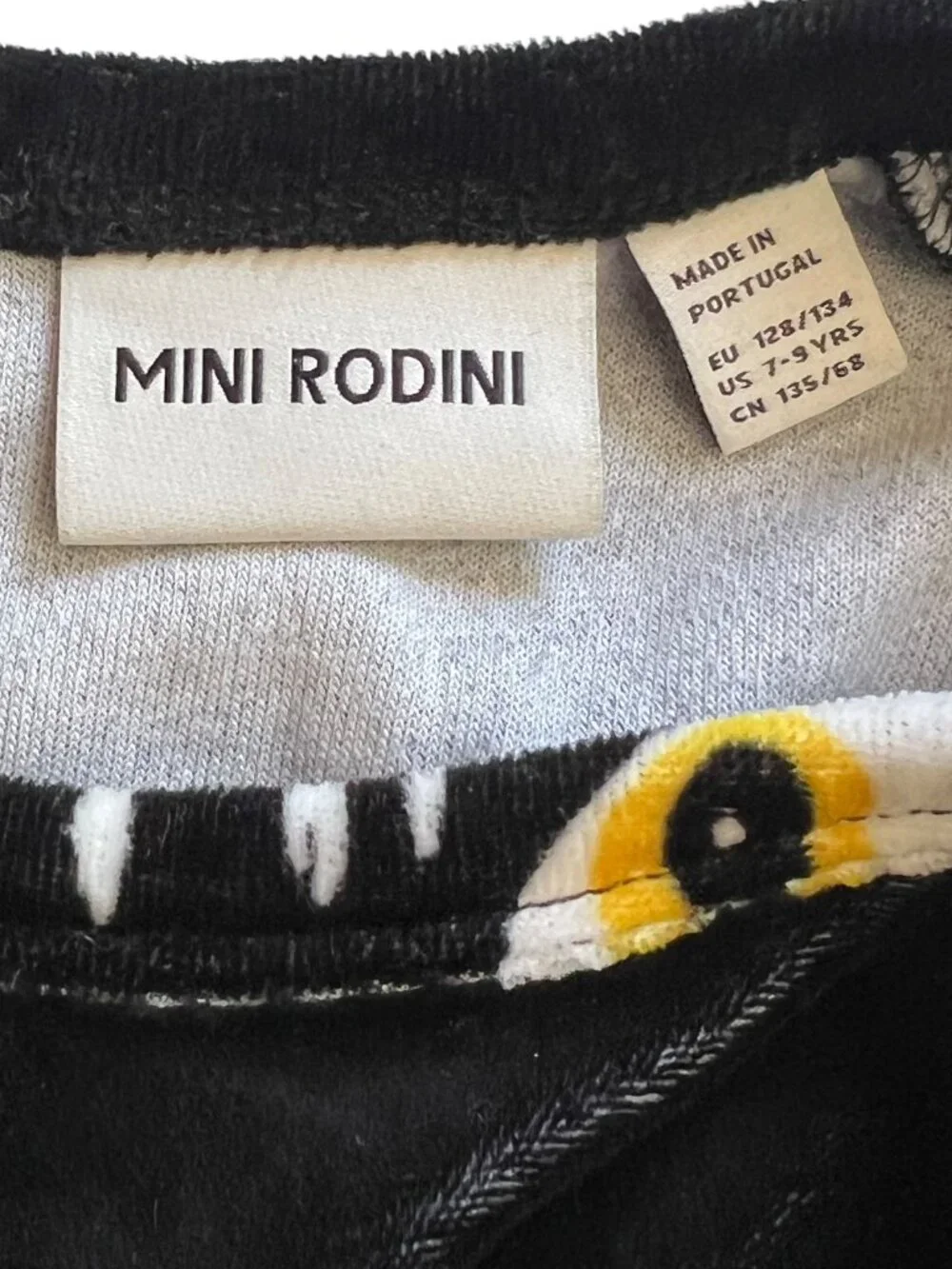 Mini Rodini Halloween Spooky Angry Cat Black Velour Dress Size 7-9Y